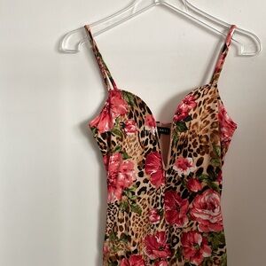 JLUXLABEL Floral Leopard Print Dress